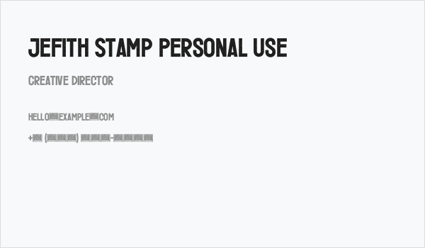 Jefith Stamp Personal Use Business Card