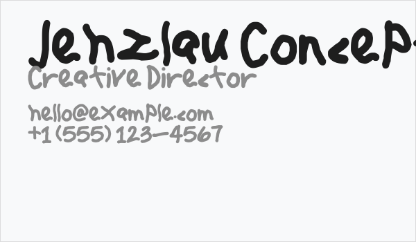 Jehzlau Concepts Business Card