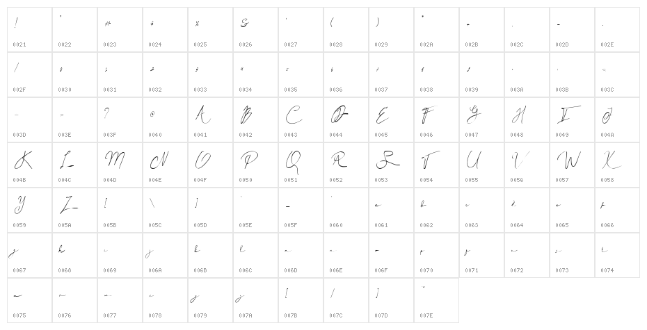 Jelen Black Demo Character Map