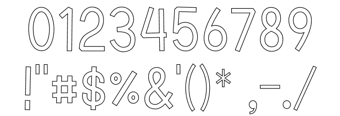 Jelfish Outline Font OTHER CHARS