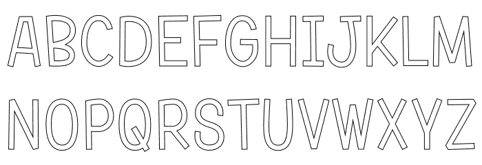 Jelfish Outline Font LOWERCASE