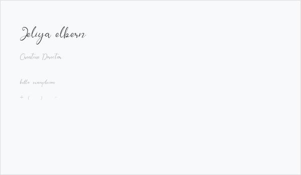Jeliya elbern Business Card