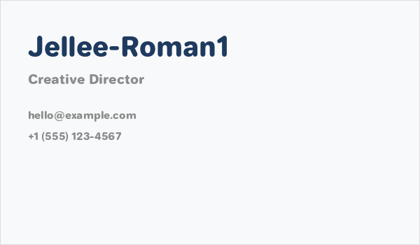 Jellee-Roman1 Business Card