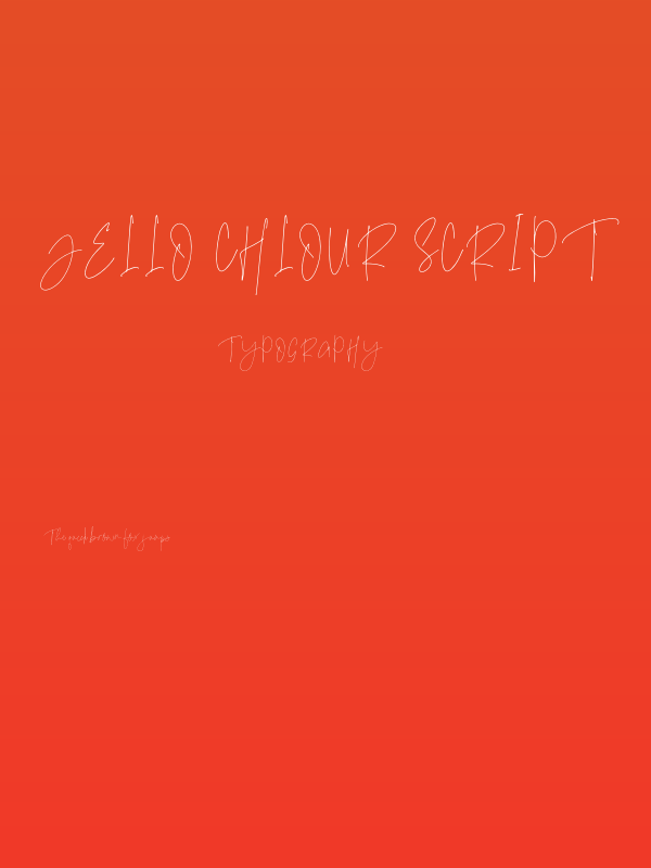 Jello Chlour Script Poster