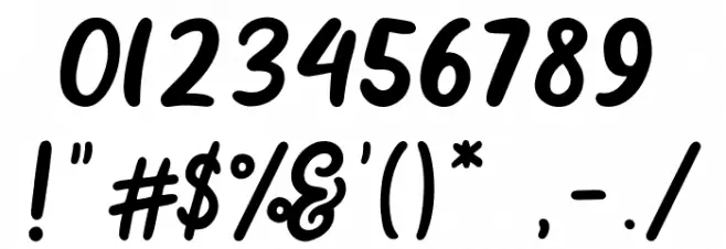 Jelly Bean Script - DEMO Reg Font OTHER CHARS