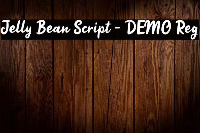Jelly Bean Script - DEMO Reg Font examples