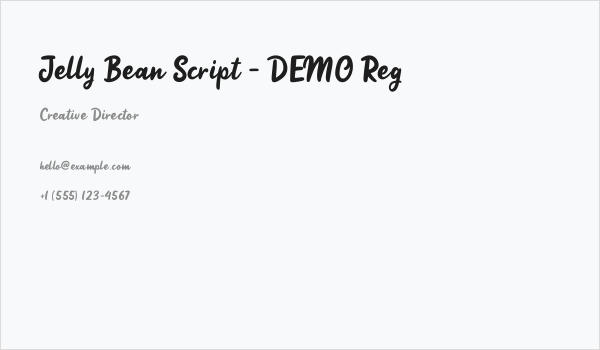 Jelly Bean Script - DEMO Reg Business Card