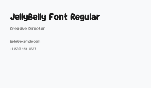 JellyBelly Font Regular Business Card