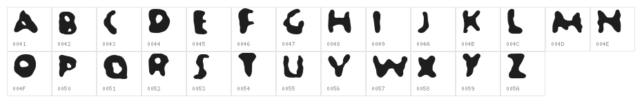 Jellybean Character Map