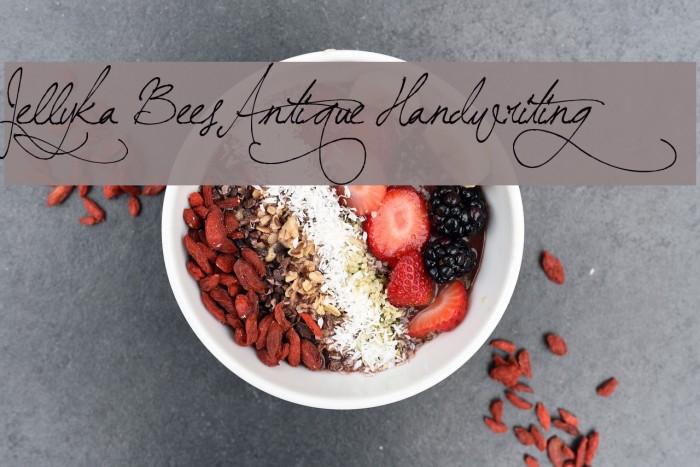 Jellyka BeesAntique Handwriting Font examples