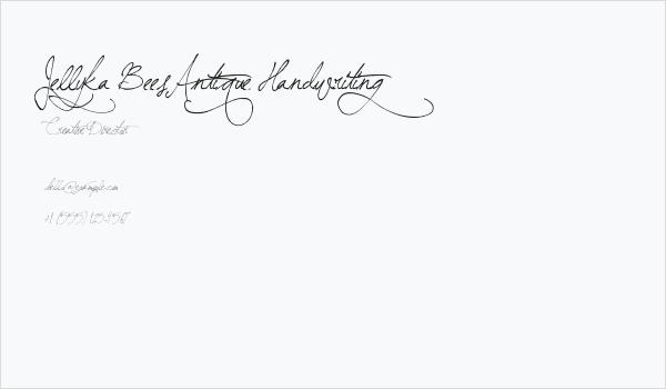 Jellyka BeesAntique Handwriting Business Card