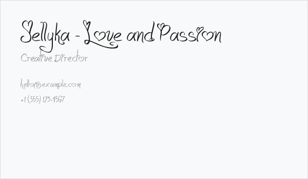 Jellyka - Love and Passion Business Card