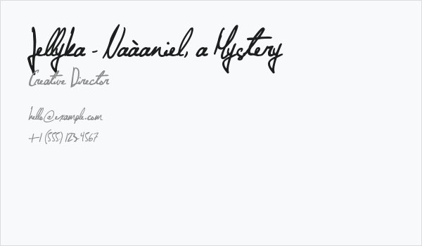 Jellyka - Naàaniel, a Mystery Business Card