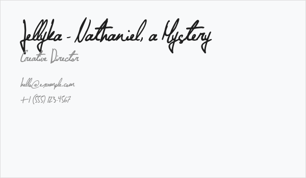 Jellyka - Nathaniel, a Mystery Business Card