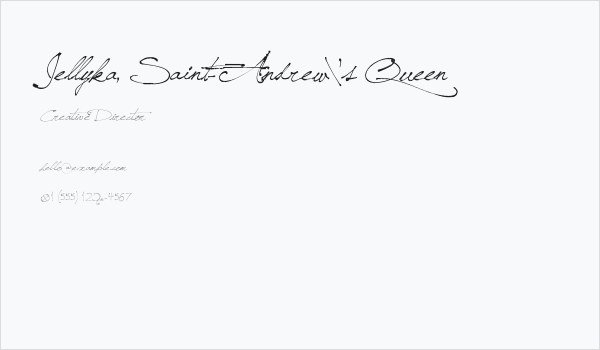 Jellyka, Saint-Andrew's Queen Business Card