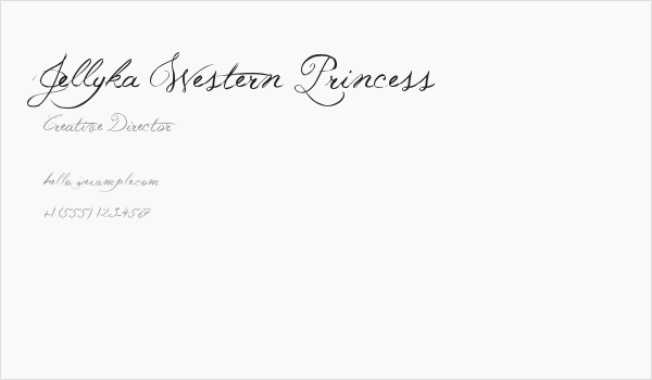 Jellyka Western Princess Business Card