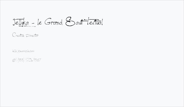 Jellyka - le Grand Saut Textual Business Card