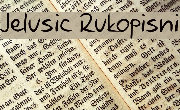 Jelusic Rukopisni Font examples