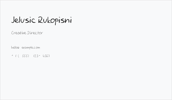 Jelusic Rukopisni Business Card