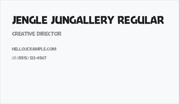 Jengle Jungallery Regular Business Card