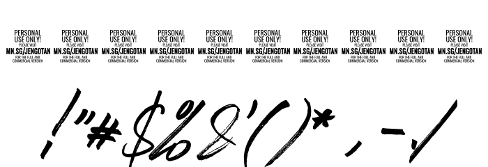 Jengotan PERSONAL USE ONLY Font OTHER CHARS