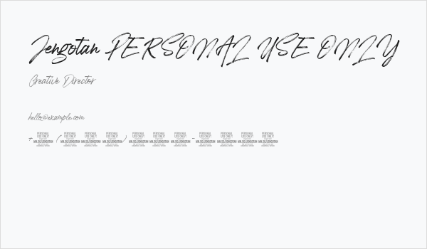 Jengotan PERSONAL USE ONLY Business Card