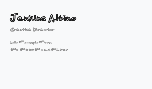 Jenkins Albino Business Card