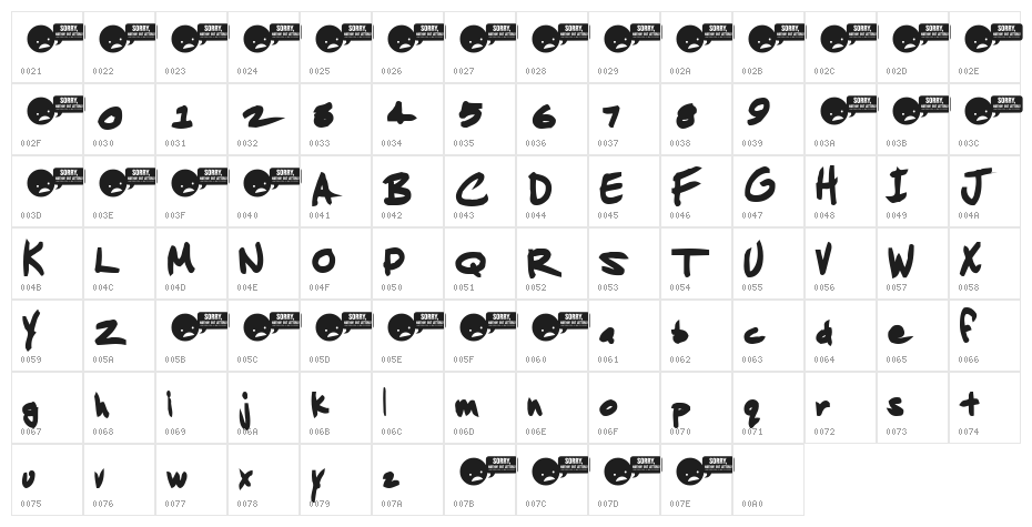 Jenkins Chunkie Character Map