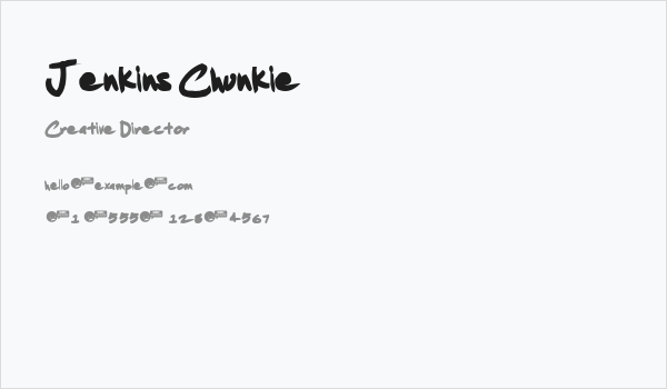 Jenkins Chunkie Business Card