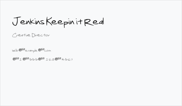 Jenkins Keepin it Real Business Card