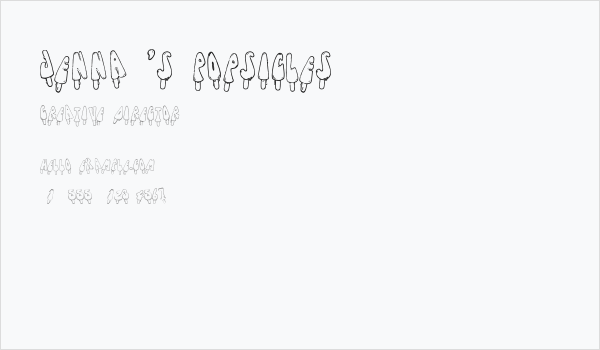 Jenna's Popsicles Business Card