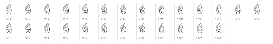 Jenna's Shells Character Map
