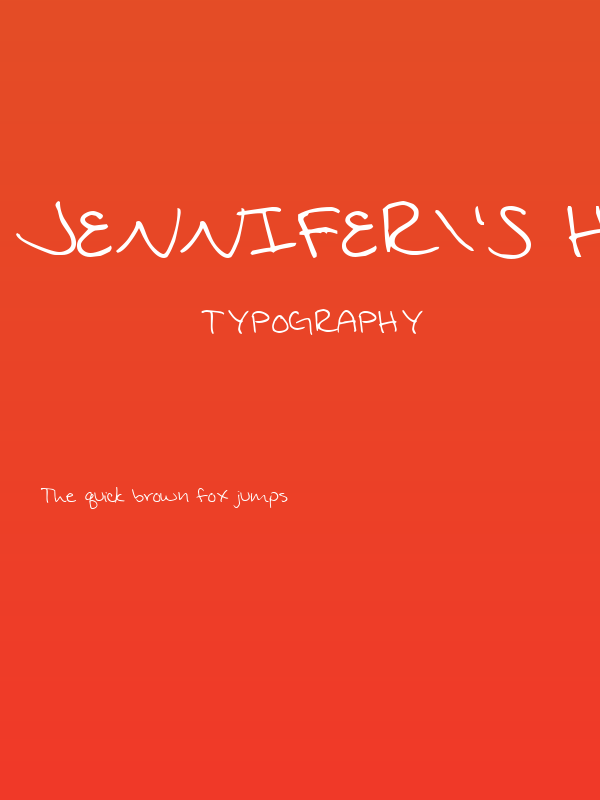 Jennifer's Hand Writing Poster