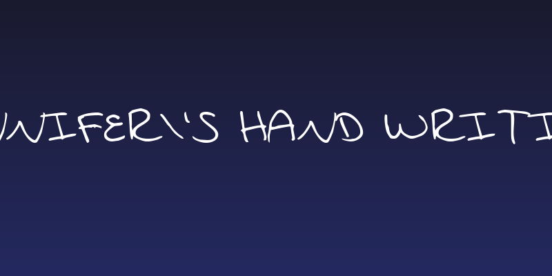 Jennifer's Hand Writing Social Header