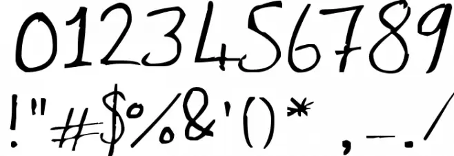 Jenny Hand フォント その他の文字