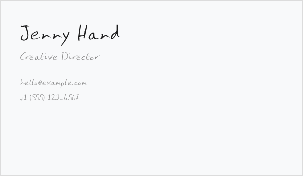 Jenny Hand Business Card