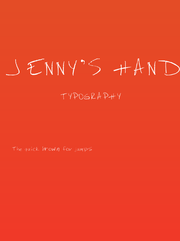 Jenny's Handwriting Poster