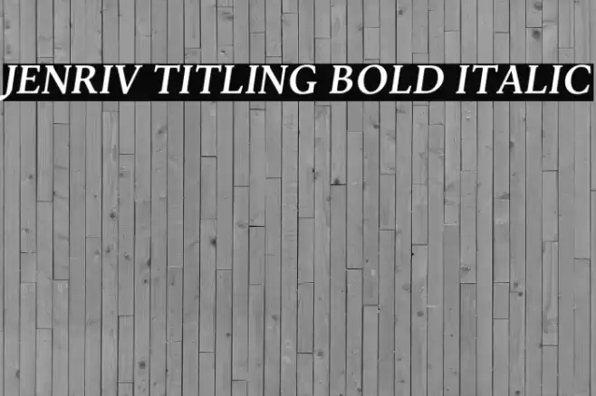 Jenriv Titling Bold Italic Font examples
