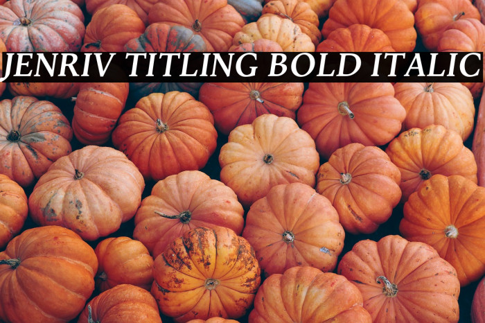 Jenriv Titling Bold Italic Example 3