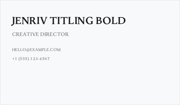 Jenriv Titling Bold Business Card