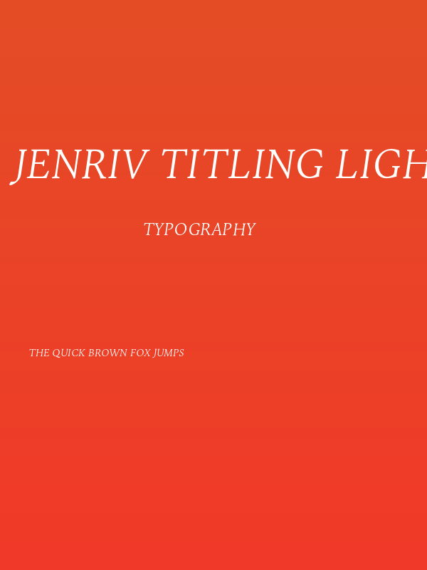 Jenriv Titling Light Italic Poster