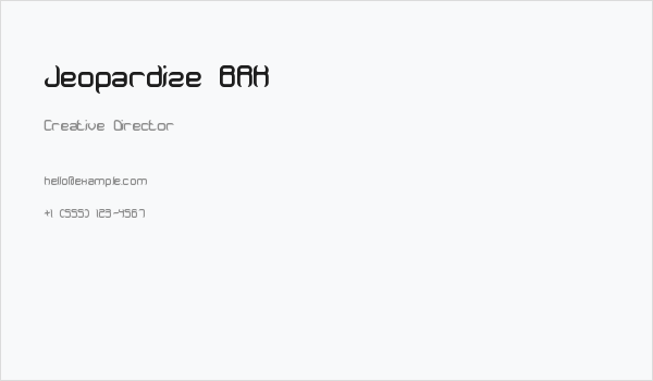 Jeopardize BRK Business Card