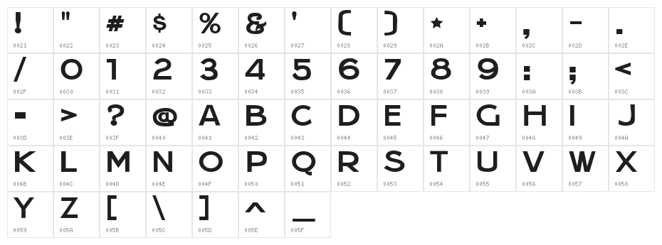 Jera Sans JL Character Map