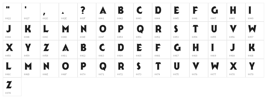 Jerk   Reg Character Map