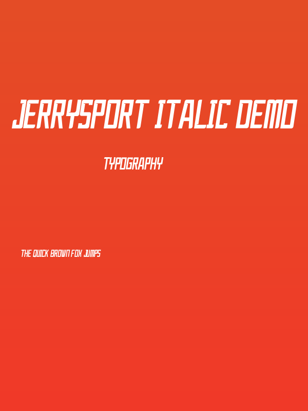 JerrySport Italic Demo Poster