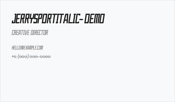 JerrySportItalic-Demo Business Card