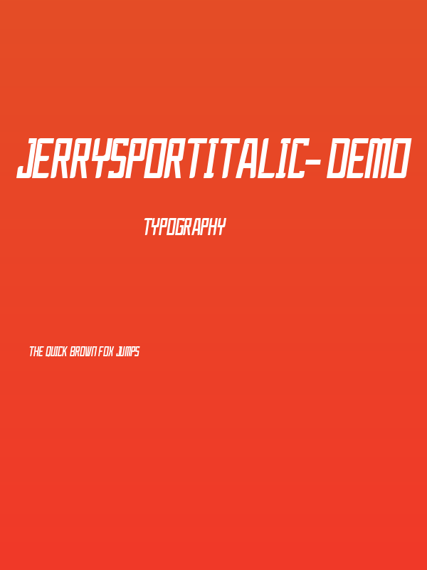 JerrySportItalic-Demo Poster