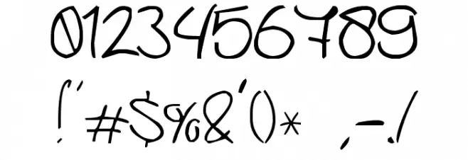 Jerry's handwriting Font OTHER CHARS
