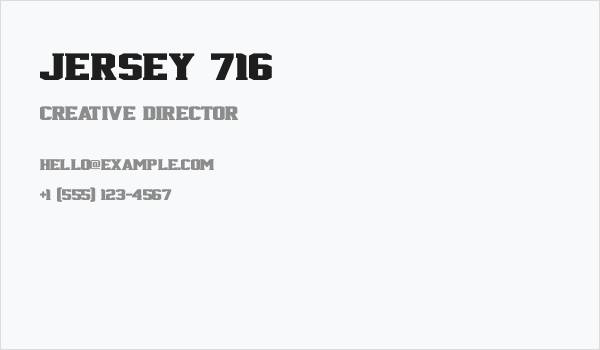 Jersey 716 Business Card