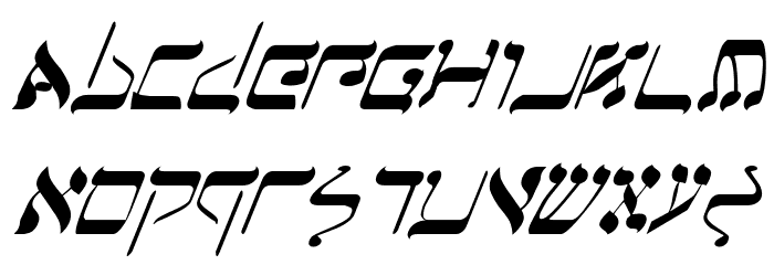 Jerusalem Italic Font LOWERCASE